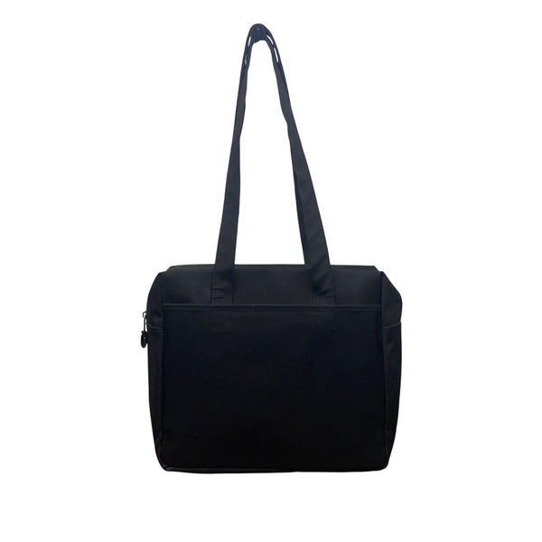 Women’s Black With Zippered Closure And Dual Handles Shoulder Bag