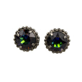 Sorrelli Womens Silver Tone Beaded Stud Earrings With Iridescent Round Crystals