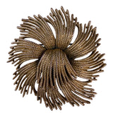 Monet Womens Gold Tone Metal Floral Fringe Brooch Pin Signed Vintage Jewelry