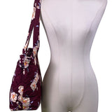 Vera Bradley Women’s Maroon Quilted Blooms & Branches Floral Print Vera Tote Bag
