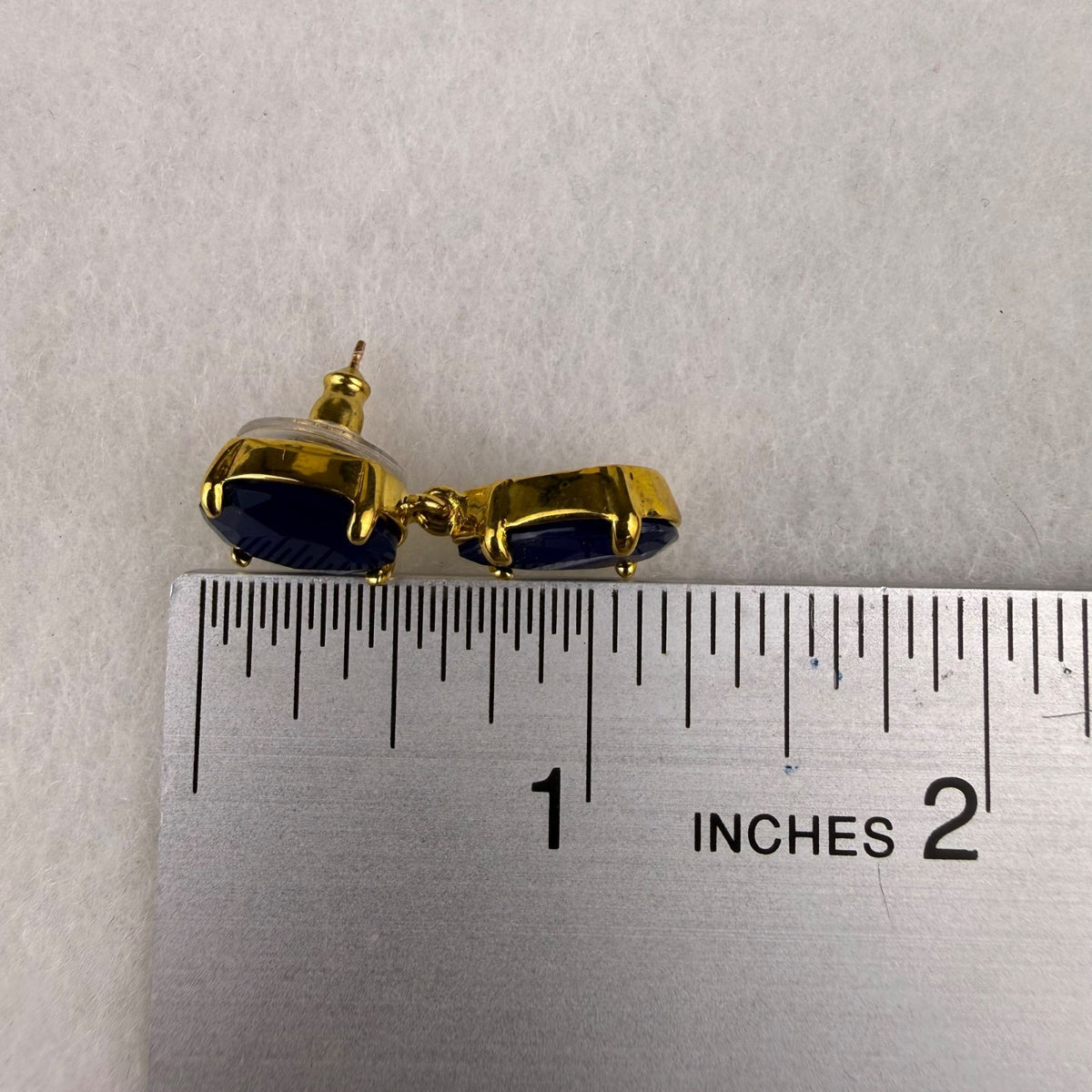 Kate Spade Gold Tone Blue Drop Earrings Stylish Lightweight Fashion Jewelry