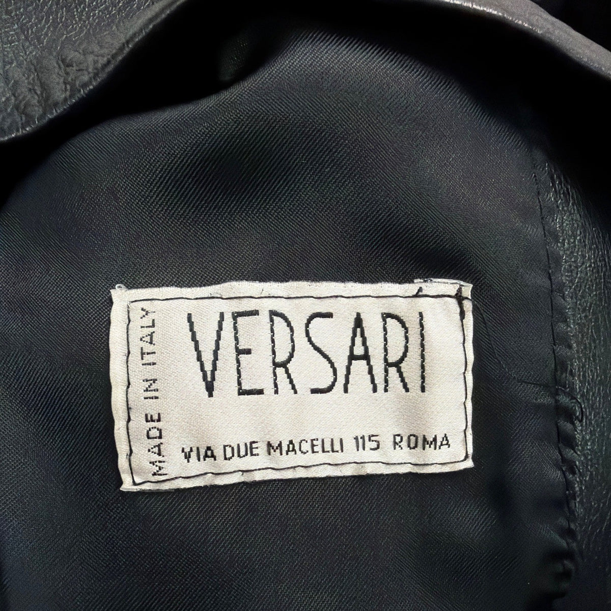 Versari Womens Black Leather Blazer Jacket Made In Italy Size 42