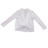 Gibsonlook Womens White Knit Long Sleeve Drape Front Top Size M