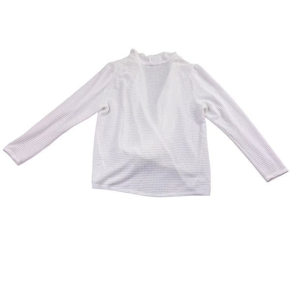 Gibsonlook Womens White Knit Long Sleeve Drape Front Top Size M