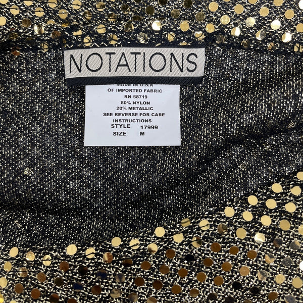 Notations Gold Sequin Sleeveless Top Womens Size M - New