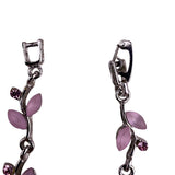 Silver-Plated Women’s Purple Floral Leaf Bracelet Rhinestone Fashion Jewelry 