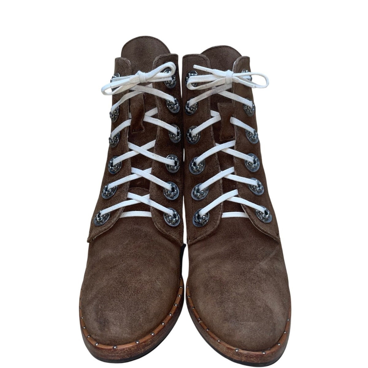 Freda Salvador Women’s Brown Suede Lace-Up Stacked Heel Ankle Boots Size 5