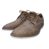 Mio Marino Men’s Brown Faux Leather Perforated Lace Up Oxford Shoes Size 12