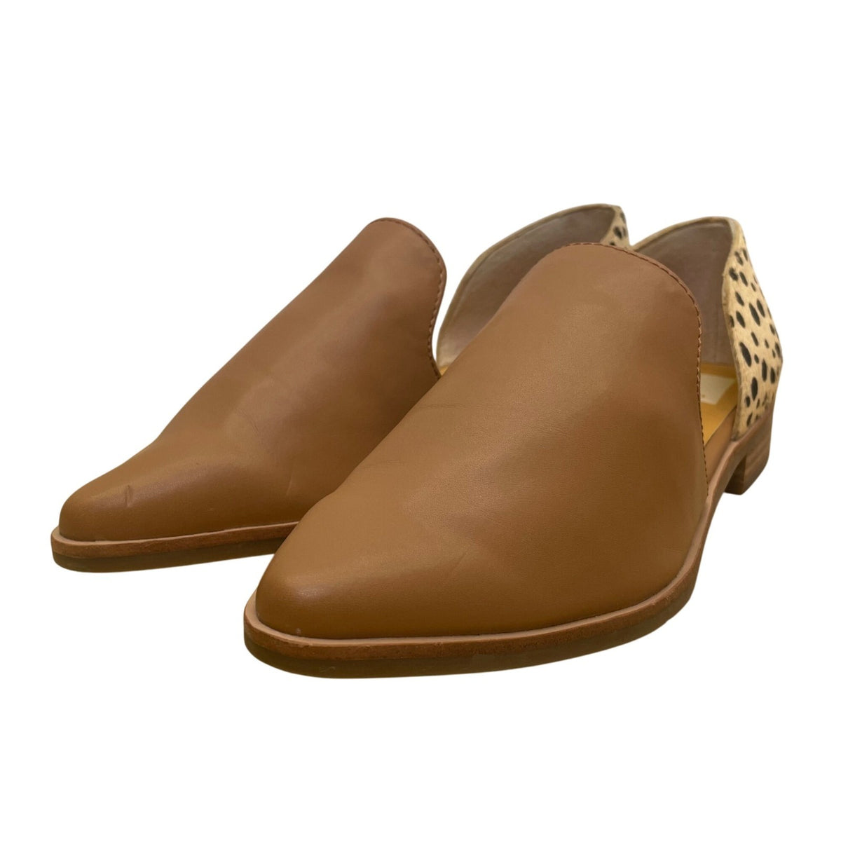 Vita Women's Brown & Animal Print Calf Hair Kelsa DOrsay Flats Size 6.5