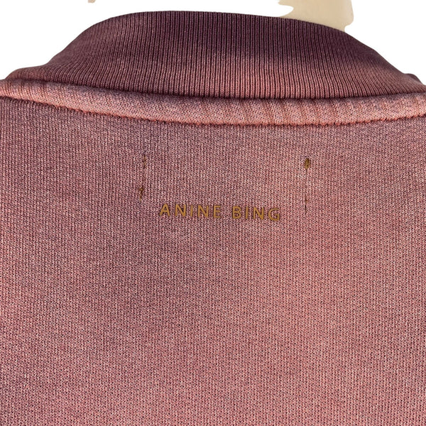 Anine Bing Womens Pink Ombre Sweatshirt Graphic Casual Crewneck Sz M