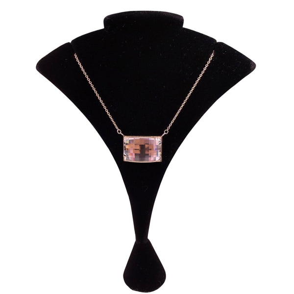 Swarovski Womens Silver Tone Crystal Necklace Adjustable Chain Clear Pendant