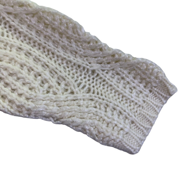 Ann Taylor Womens Ivory Nylon/Acrylic Sweater Cable-Knit Pullover Size M