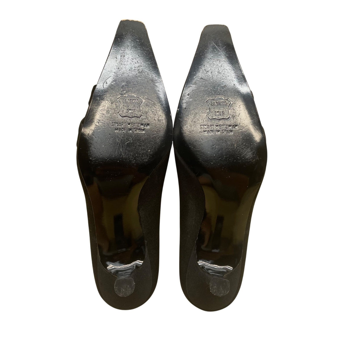 Stuart Weitzman Women’s Black Fabric Bejeweled Kitten Heel Fiesta Pumps Size 6.5