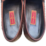 Cole Haan Men’s Brown Leather Slip-On Braided Trim Tassel Loafers Size 10