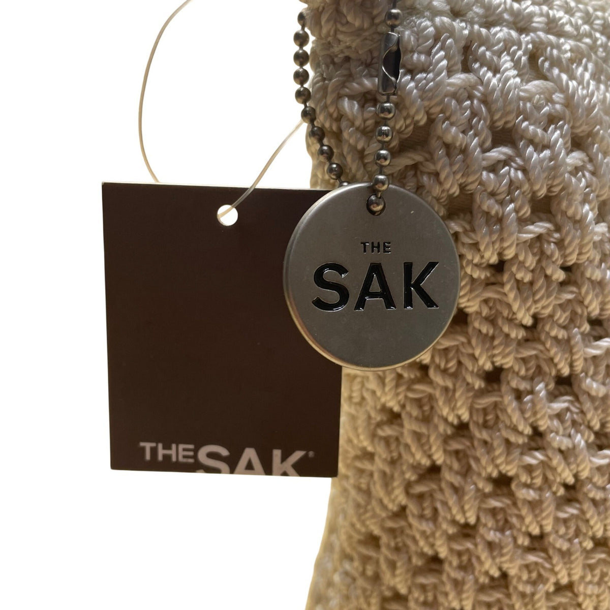 The Sak Women’s Light Beige Crochet With Zipper Pocket Casual Shoulder Bag