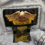 Harley-Davidson Womans Light Blue Denim Overalls Adjustable Straps Workwear Sz M