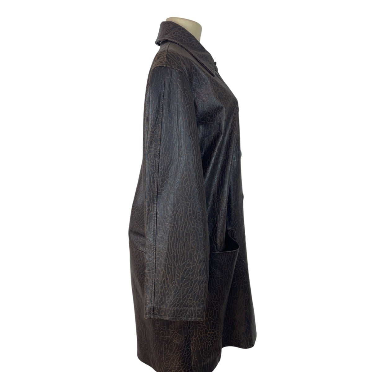 Shimba Womens Brown Exclusive Leather Coat Sz L
