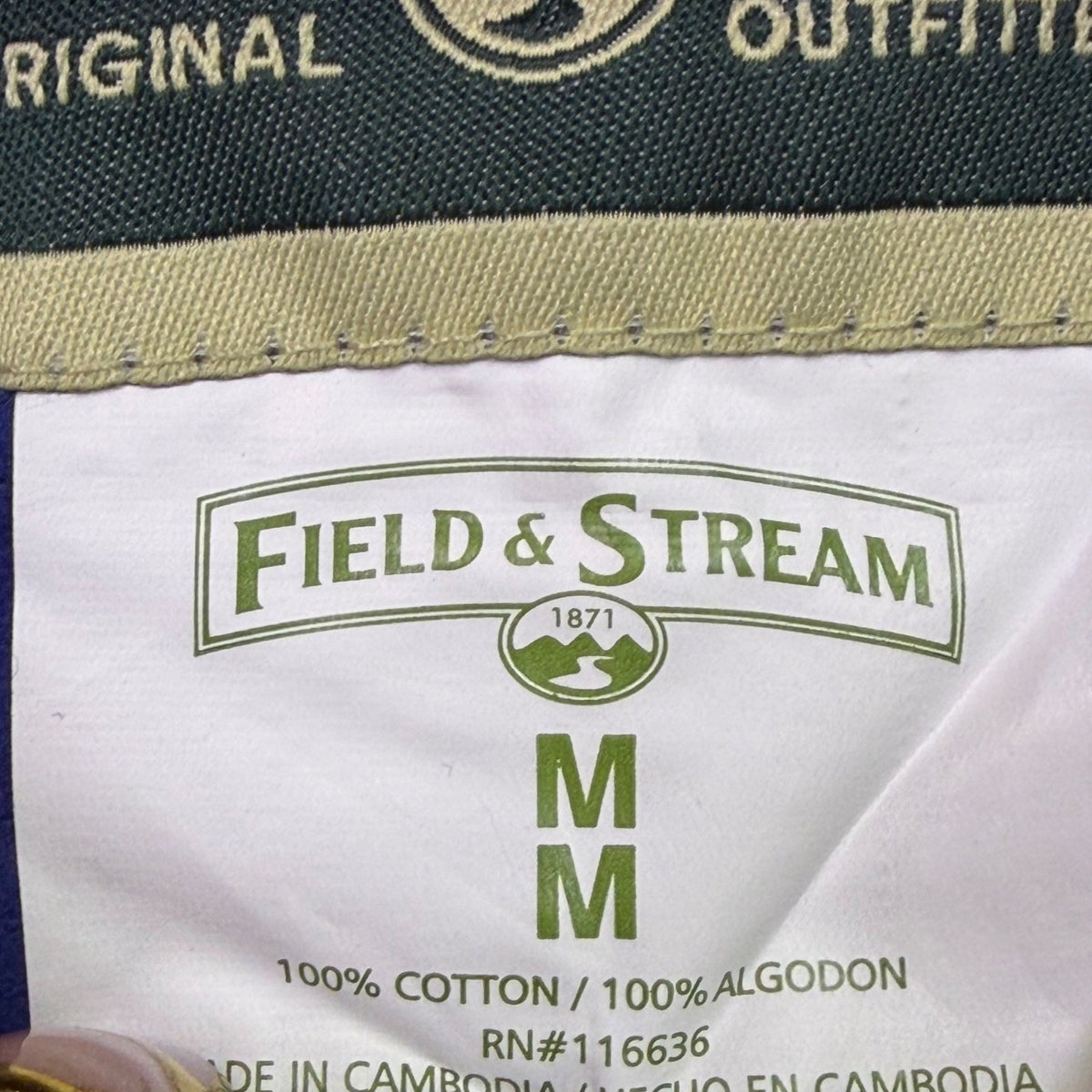 Field & Stream Mens Blue & Black Buffalo Plaid Button-Up Flannel Shirt Size M