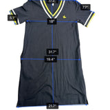 Cotelac Women’s Black Shirt Dress Size 0 Yellow/White Trim Short Sleeve Casual