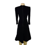 Valentino Womens Black Velvet Long Sleeve Fitted Dress  Italy Formal Size 10