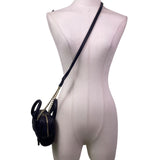 Nine West Women’s Black Faux Leather Quilted Gold Chain Strap Crossbody Mini Bag