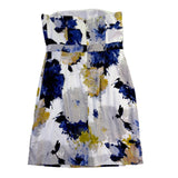 J. Crew Womens Blue & Yellow Floral Cotton Strapless Dress Summer Party Size 6