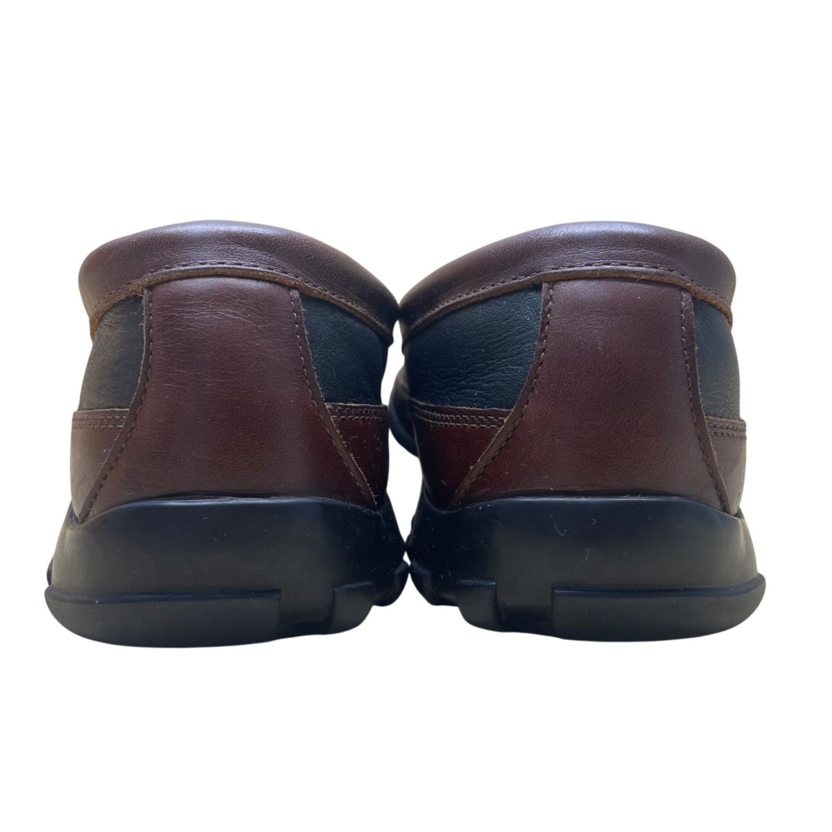 Allen Edmonds Men’s Brown & Black Leather Boulder Moc Toe Loafers Size 12B