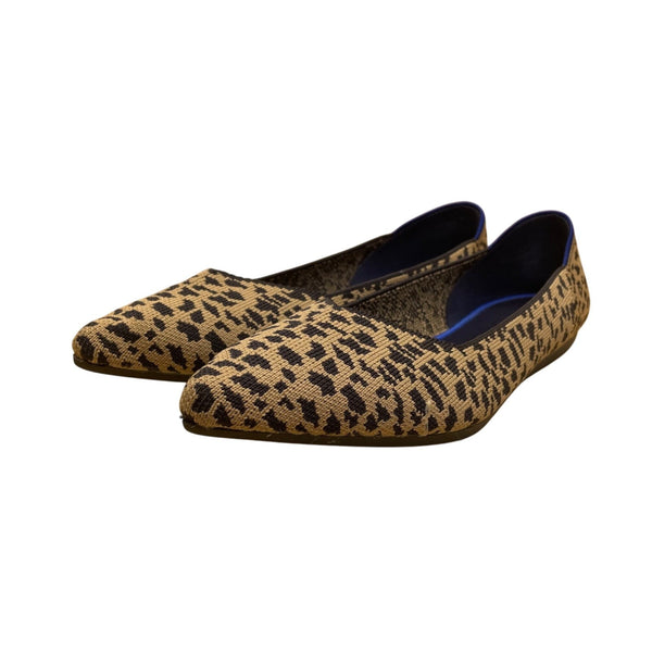 Rothys Women’s Brown & Black Leopard knitted Pointed Toe Flats Size W9