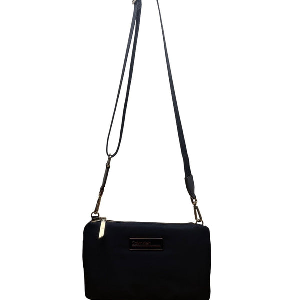 Calvin Klein Women’s Blue Nylon Adjustable Strap Compact Crossbody Bag