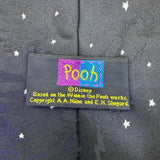 Disney Men’s Black Polyester Winnie The Pooh Necktie Starry Night Prin