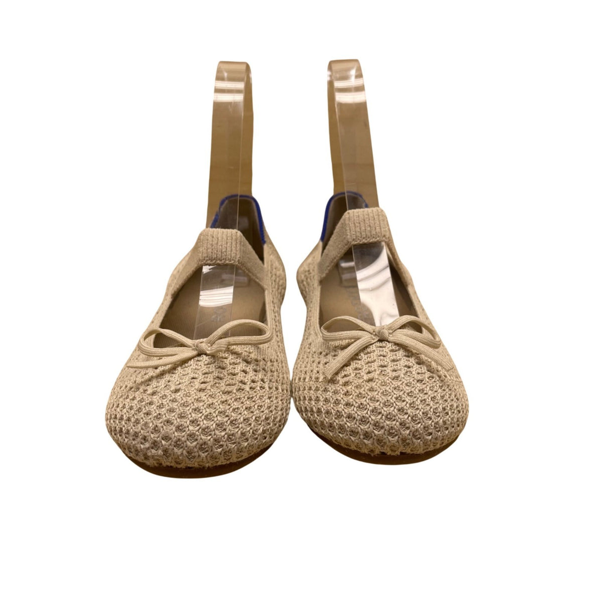 Rothys Kids Beige Knit Mary Jane Bow Ballet Flats Size K2
