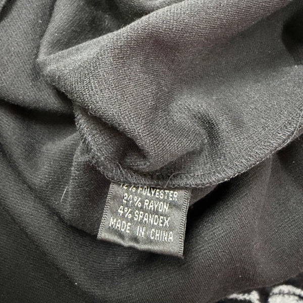 Adrianna Papell Womens Black Long Sleeve Twist Front Midi Dress Sz 6