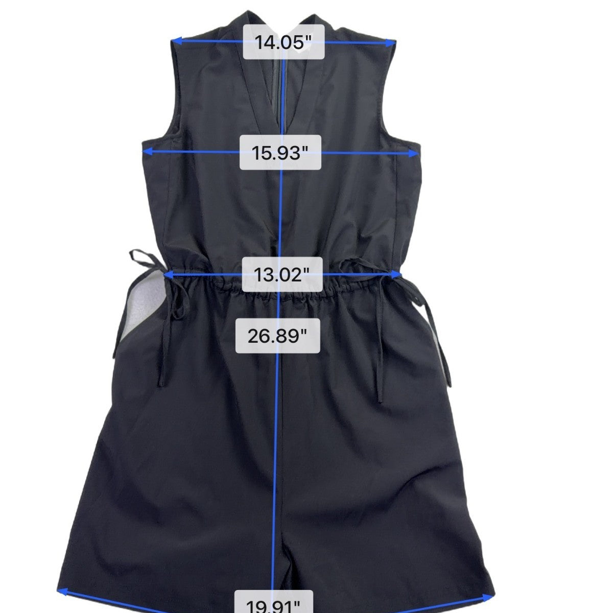 Calvin Klein Womens Black Sleeveless Romper With Drawstring Waist Size 4