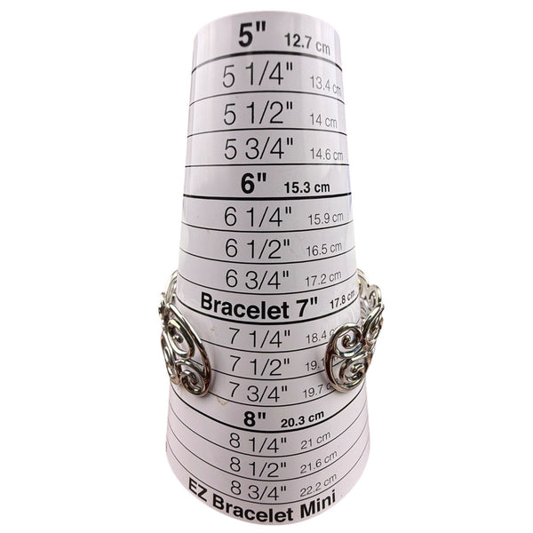 Sterling Silver Womens Cuff Bracelet Swirl Openwork Design China 925 Mark