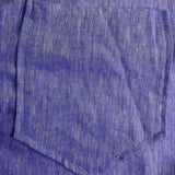 Zara Womens Blue Linen-Blend Collared Button-Up Short Sleeve Shirt Size XS