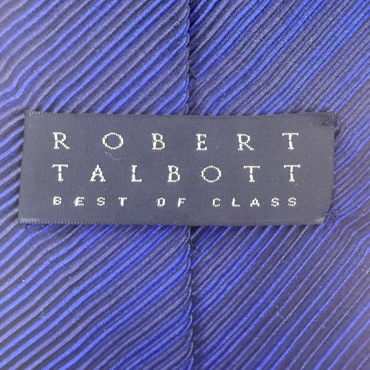 Robert Talbott Mens Blue Hand-Sewn Silk Cotton Striped Tie Made In USA