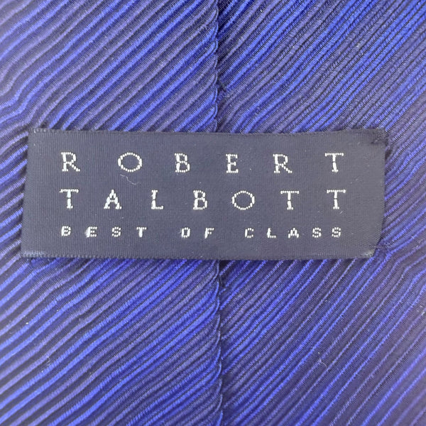 Robert Talbott Mens Blue Hand-Sewn Silk Cotton Striped Tie Made In USA