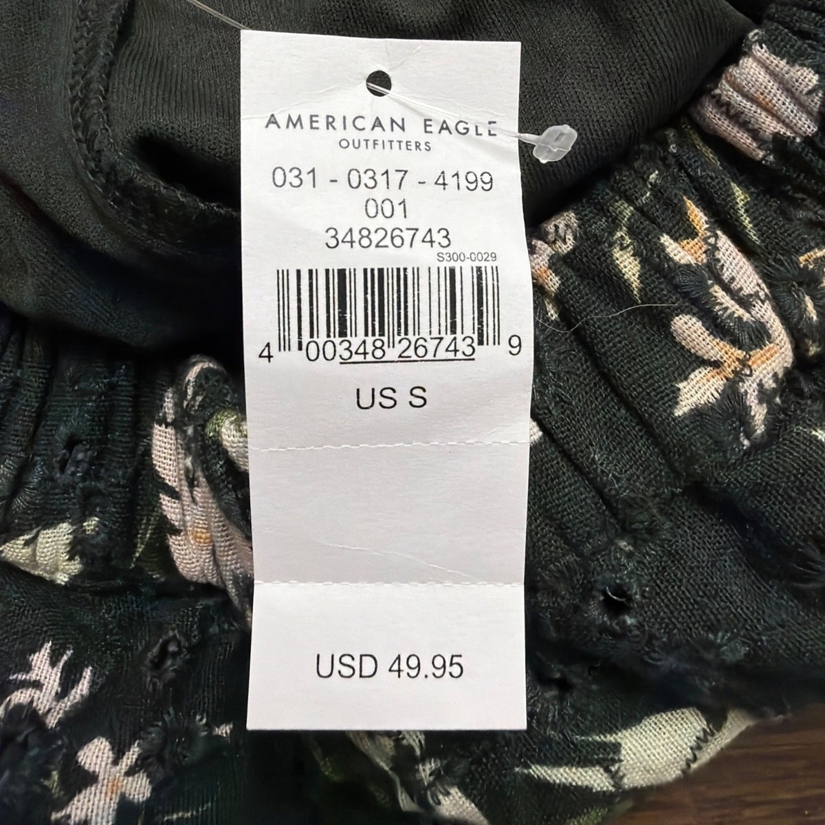American Eagle Womens Black Floral Cotton & Linen Tiered Mini Skirt Size S