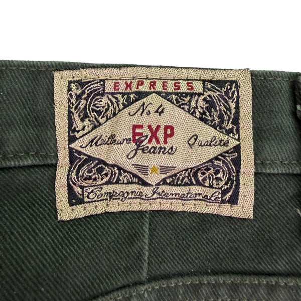 Vintage Express Jeans Womens Olive Green High-Waisted Denim Pants Size 7/8