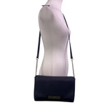 Kate Spade Women’s Black Saffiano Leather Gold Chain Strap Flap Shoulder Bag