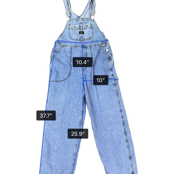 Harley-Davidson Womans Light Blue Denim Overalls Adjustable Straps Workwear Sz M