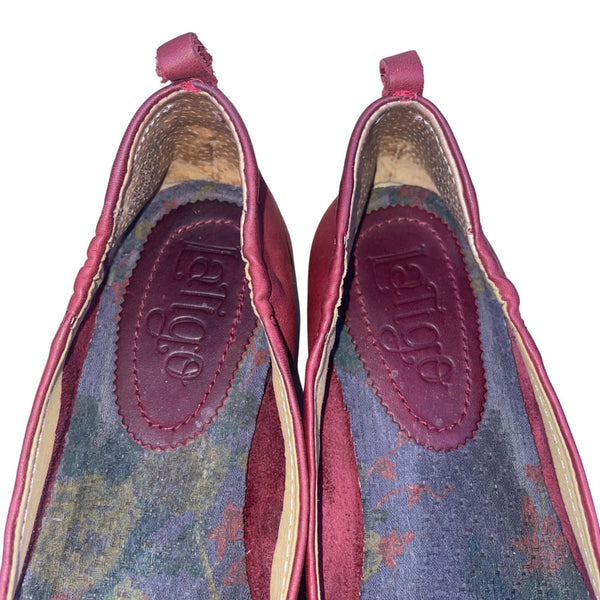 Latigo Women’s Dark Red Leather Slip-On Bettie Flats Shoes Size 8.5M