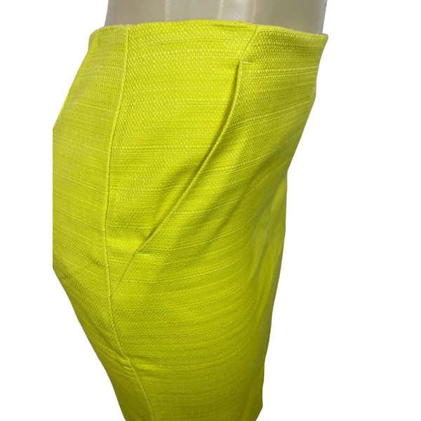 Loft Women's Neon Yellow Knee Length Pencil Skirt Sz 4
