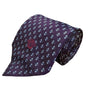 Mens Purple Silk Geometric Pattern Tie With Medusa Logo