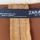 Zara W/B Brown Button-Up Coat With Pockets Size S