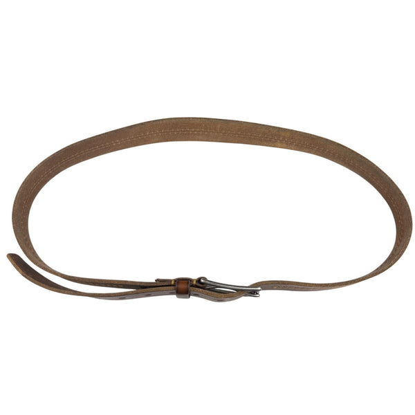 Frye Mens Brown Leather Belt With Silver-Tone Buckle Classic Design Size 48