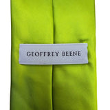 Geoffrey Beene Mens Green Polyester Necktie Solid Handmade