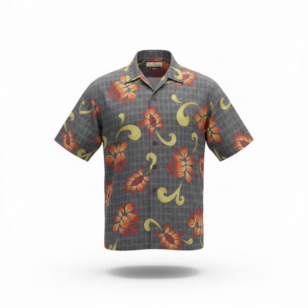 Tommy Bahama Mens Multicolor Silk Floral Hawaiian Shirt Casual Button-Down Sz M