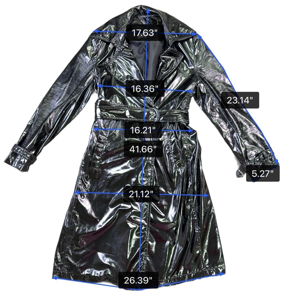 Calvin Klein Womens BlackTrench Coat Size M