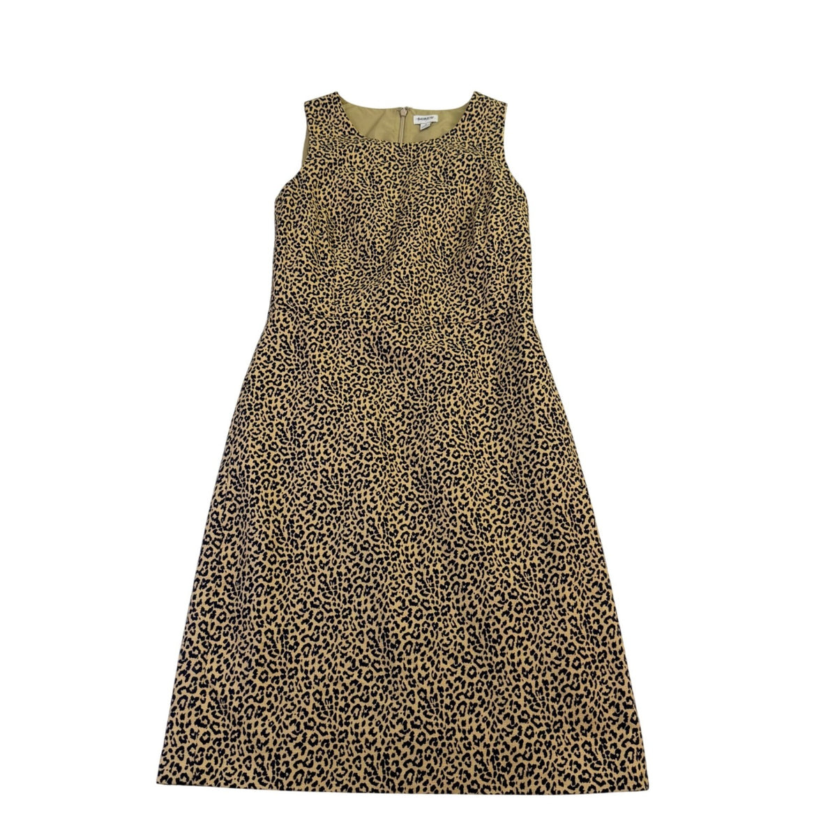 J. Crew Womens Tan Animal Print Cotton A-Line Sleeveless Dress Size 4 